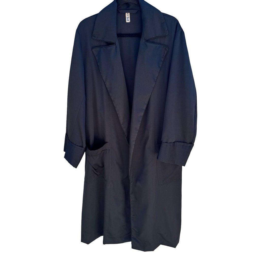 Ah Men Vintage 80s Goth Duster‎ Coat Robe Longline Matrix Avant Guard OS Black